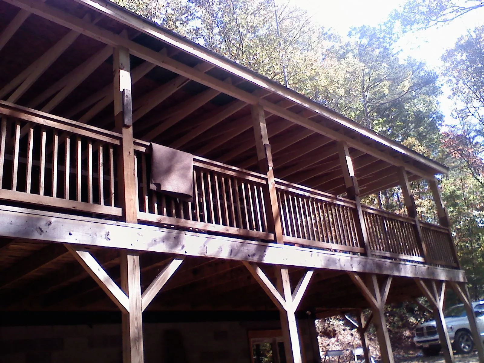 Timber framing under a new elevated porch and deck — Roof Leak Repair in Lehman by Roofing Brothers